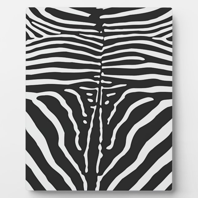 Plaque Photo Authentic Zebra Skin Print - noir blanc strié (Devant)