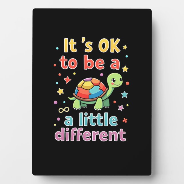 Plaque Photo Autism Awareness It's Ok To Be A Little Different  (Devant)