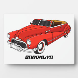 Plaque Photo Automobile classique rouge 1948