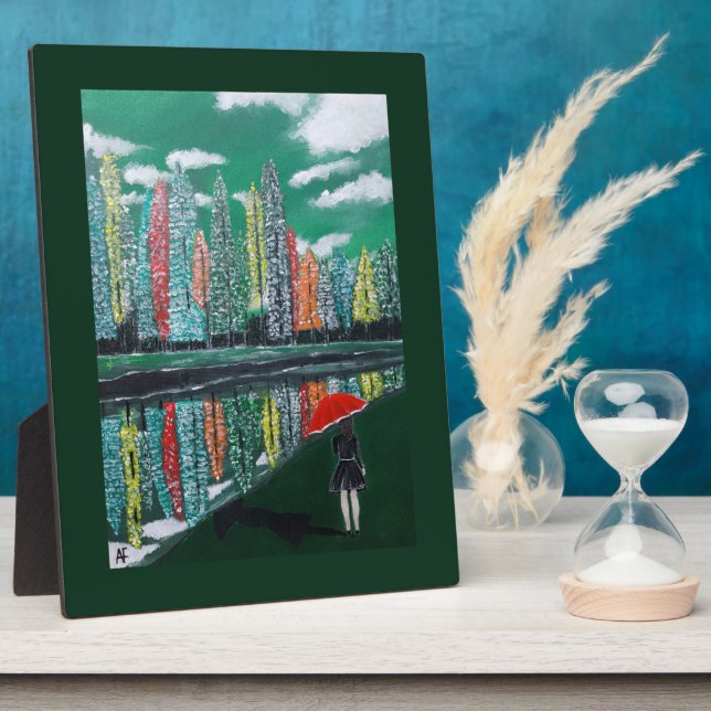 Plaque Photo Autumn Reflection Painting by Alfred Fox (Côté)