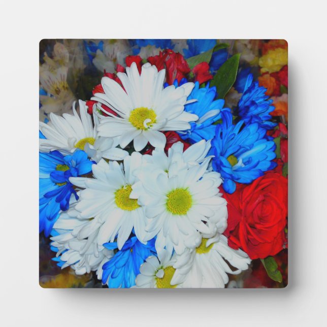 Plaque Photo avec Mélange de Fleurs de Pâquerette  (Devant)