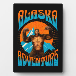 Plaque Photo Aventure rétro Sasquatch de montagne en Alaska