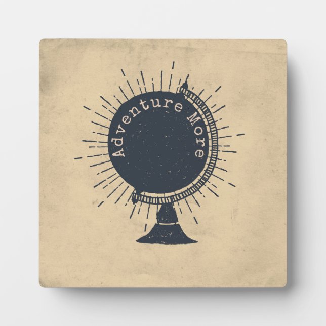 Plaque Photo Aventurez davantage Hipster Globe (Devant)