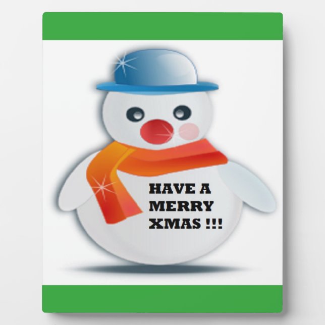 PLAQUE PHOTO "AVEZ UN JOLI XMAS" SNOWMAN (Devant)