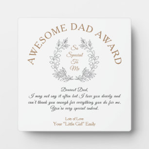 Plaque Photo Awesome Papa Award Typographie Votre Message Cadea