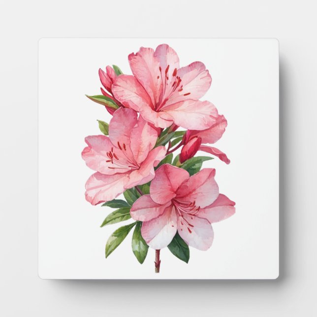 Plaque Photo Azalea peinture aquarelle (Devant)