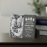Plaque Photo Baba Grandfather Father's Day Kids Photo<br><div class="desc">Grandfather is for old men, so he's Baba instead! This awesome quote photo plaque is perfect for Father's Day, birthdays, or to celebrate a new grandpa or grandpa to be who loves to golf. Design features the saying "Baba, because grandfather is for old guys" in white lettering on a chalkboard...</div>