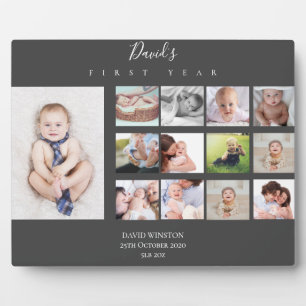 Plaque Photo Baby Boy First Year Photo Collage 12 mois Cadeau