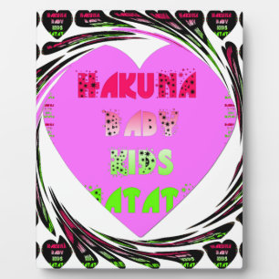 Plaque Photo Baby Pink Hearts Hakuna Matata Baby Kids Design.p