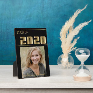 Plaque Photo Baccalauréat en photo de classe noire et or