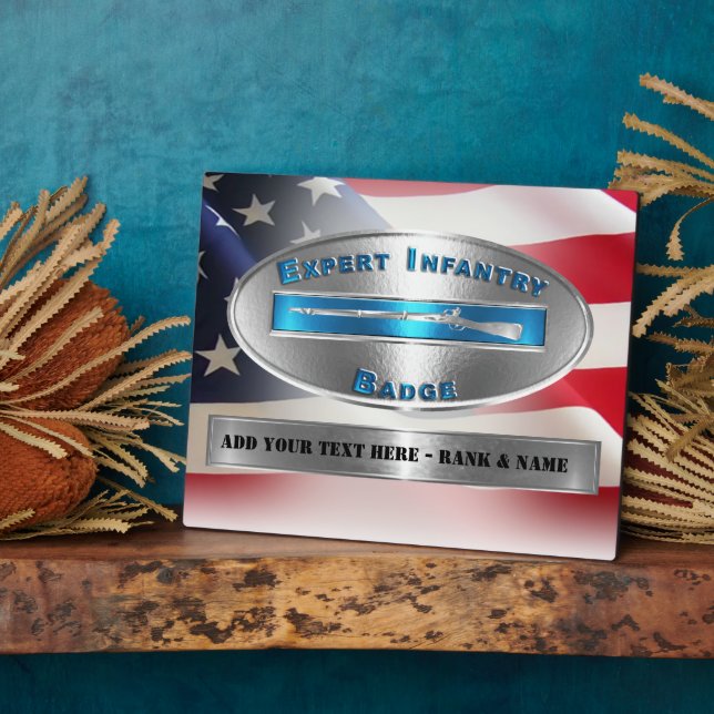 Plaque Photo Badge d'Infantryman Expert de la BEI (Côté)
