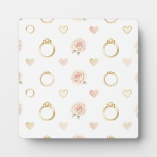 Plaque Photo Bagues romantiques et motif transparent de roses