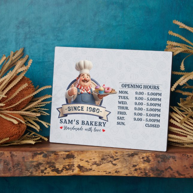 Plaque Photo Bakery Store Pastry Chef Desserts Opening Hours (Côté)