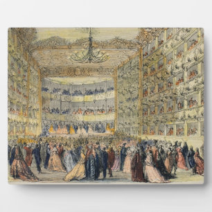 Plaque Photo Bal masqué au théâtre Fenice, Venise, 19e