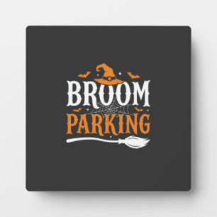 Plaque Photo Balai d'Halloween Parking Chapeau de Sorcière Grap