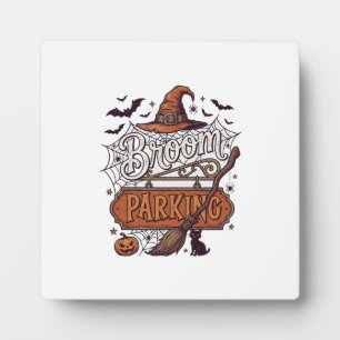 Plaque Photo Balai Parking Halloween Sorcière Chapeau Manche No