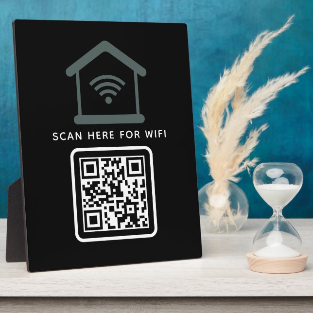 Plaque Photo Balayage de code QR Wifi pour connecter auto-adhés (Côté)