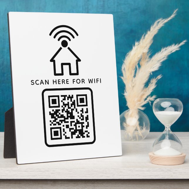Plaque Photo Balayage de code QR Wifi pour connecter auto-adhés (Côté)