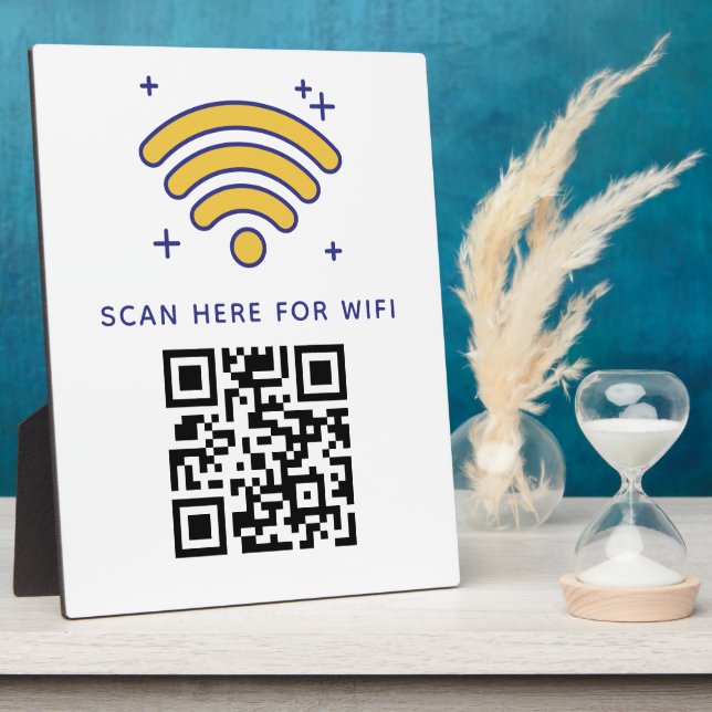 Plaque Photo Balayage de code QR Wifi pour connecter auto-adhés (Côté)