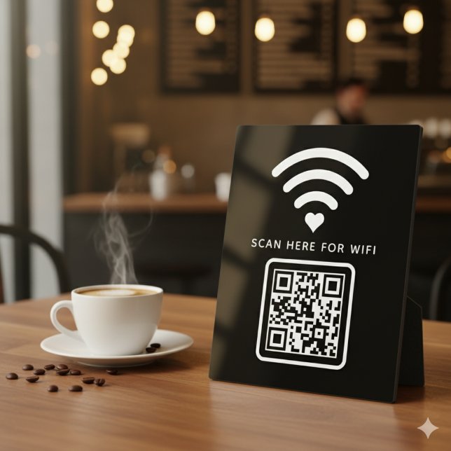 Plaque Photo Balayage de code QR Wifi pour connecter auto-adhés (Créateur téléchargé)