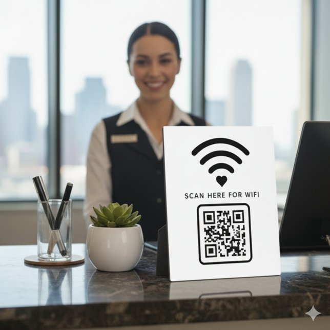 Plaque Photo Balayage de code QR Wifi pour connecter auto-adhés (Créateur téléchargé)