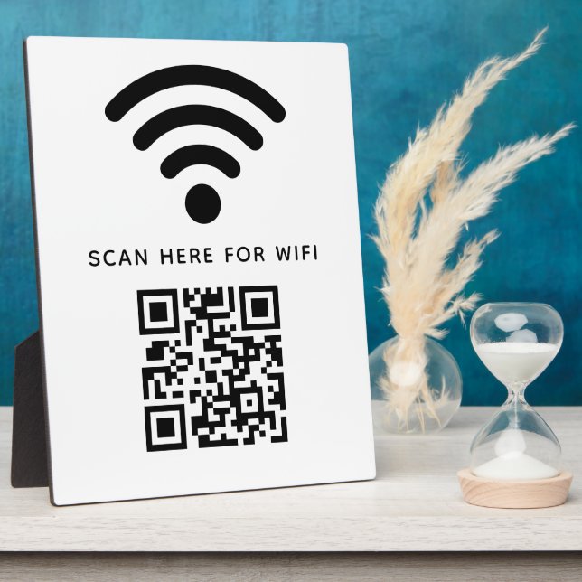 Plaque Photo Balayage de code QR Wifi pour connecter auto-adhés (Côté)