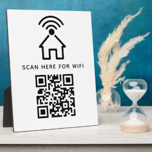 Plaque Photo Balayage de code QR Wifi pour connecter auto-adhés