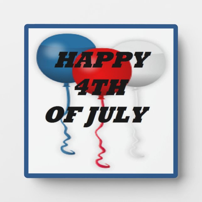 PLAQUE PHOTO BALLONS "HAPPY 4 JUILLET" (Devant)