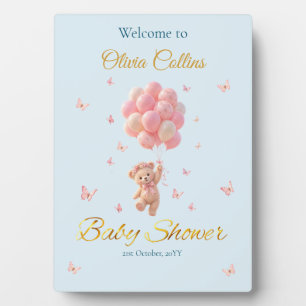 Plaque Photo Ballons Papillons Ourson en Peluche Personnalisés