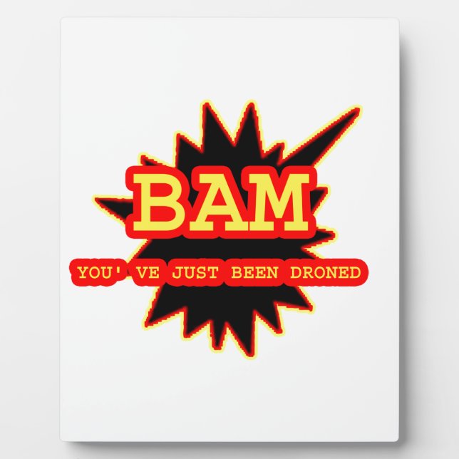 Plaque Photo BAM YOU'VE JUST BEEN DRONED jGibney The MUSEUM Za (Devant)