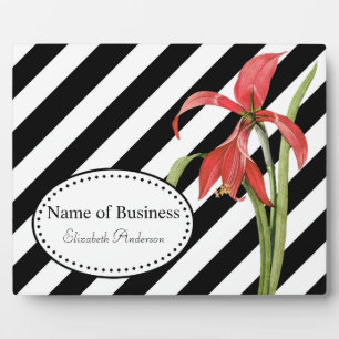 Plaque Photo Bandes florales noires et blanches grasses Entrepr