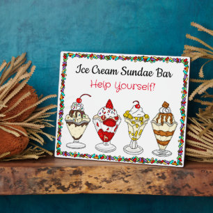 Plaque Photo Bar à sundaes de glace   Panneau de mariage ou de 