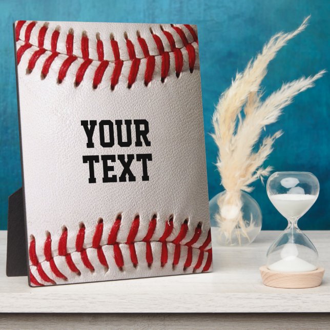 Plaque Photo Baseball avec texte personnalisable (Côté)
