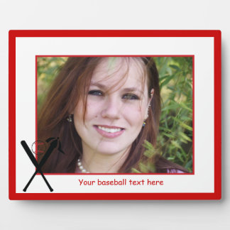 Plaque Photo Baseball croisé chauves-souris et casquette noir,