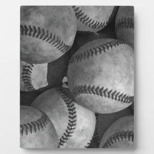 Plaque Photo Baseball noir et blanc