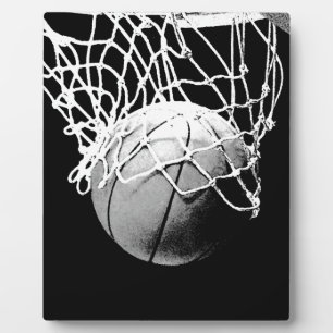 Plaque Photo Basket-ball noir et blanc