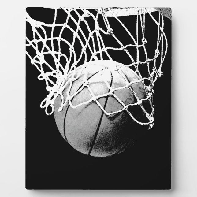 Plaque Photo Basket-ball noir et blanc (Devant)
