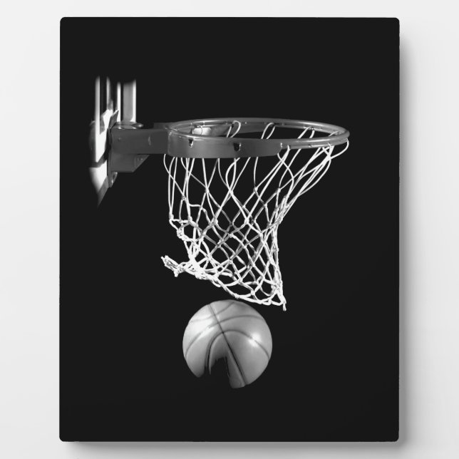 Plaque Photo Basket-ball noir et blanc (Devant)
