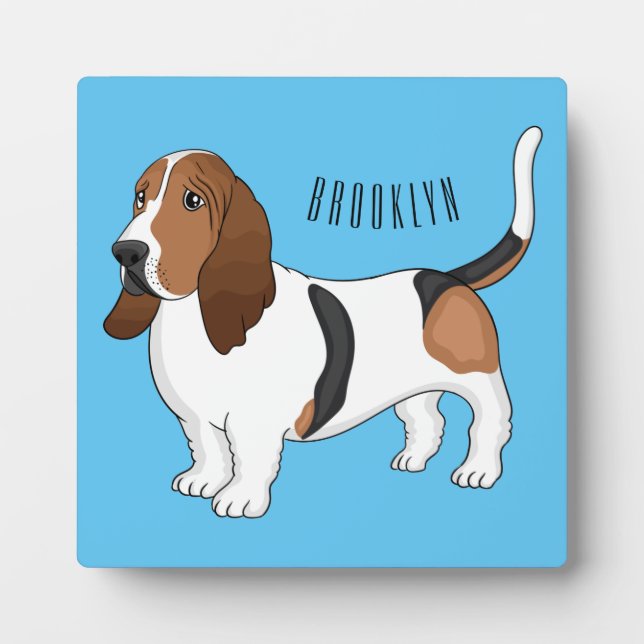 Plaque Photo Basset hound dessin de chien (Devant)