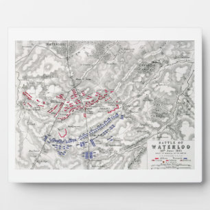 Plaque Photo Bataille de Waterloo, 18 juin 1815, feuille 1 (eng