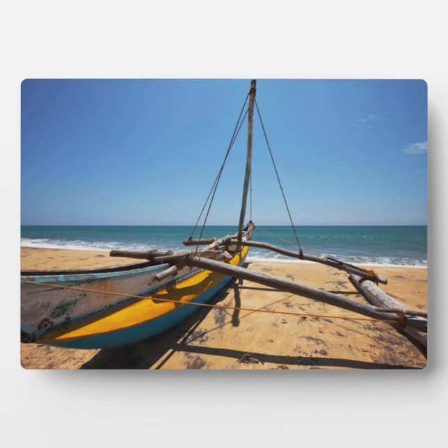 Plaque Photo Bateau De Pêche Amarré Sur La Plage (Devant)