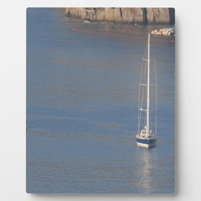 Plaque Photo Bateaux au repos à Sorrente Italie (Devant)