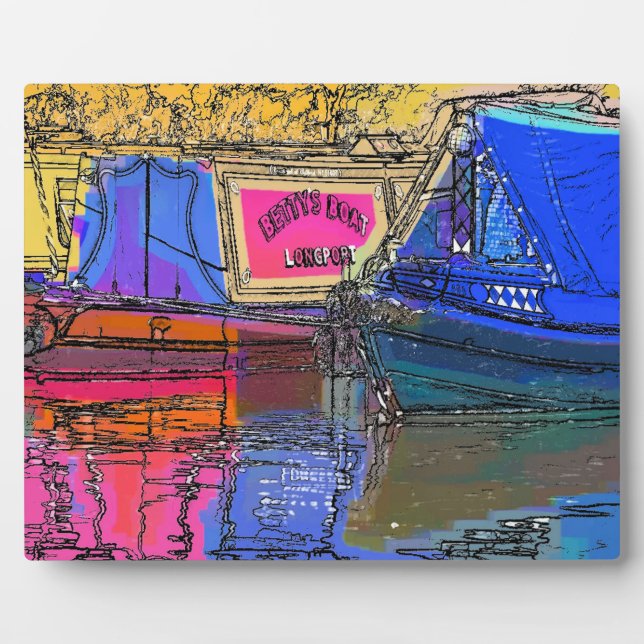 PLAQUE PHOTO BATEAUX DE CANAL (Devant)