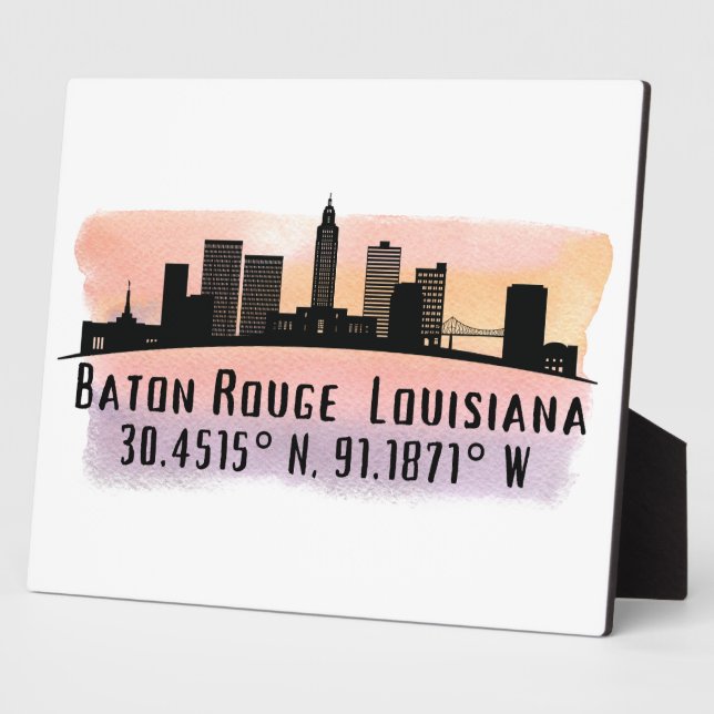 Plaque Photo Baton Rouge LA City Skyline (Côté)