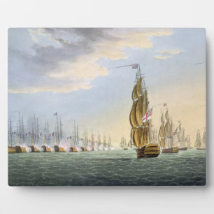Plaque Photo Battle of the Nile, août 1st 1798, gravée par T