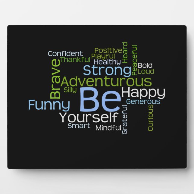 Plaque Photo BE Yourself Inspirational Word Cloud (Devant)