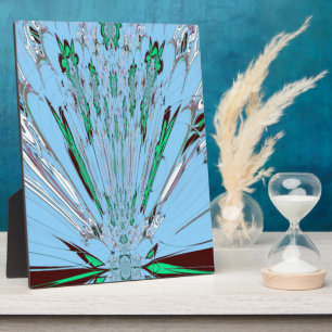 Plaque Photo Beau Aqua Bleu Extraordinaire Motif Art Floral