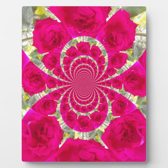 Plaque Photo Beau Extraordinaire Roses rouges Motif Kaleidoscop (Devant)
