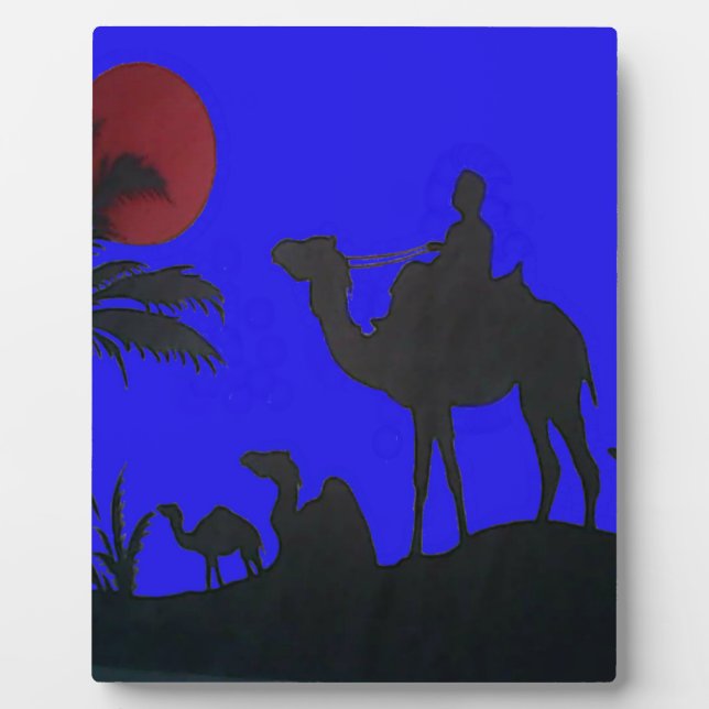 Plaque Photo Beau Extraordinaire Sunset Camel Safari Art Imprim (Devant)
