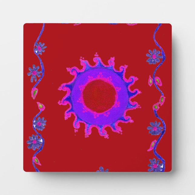 Plaque Photo Beau Motif Indien Mehndi Art Design (Devant)